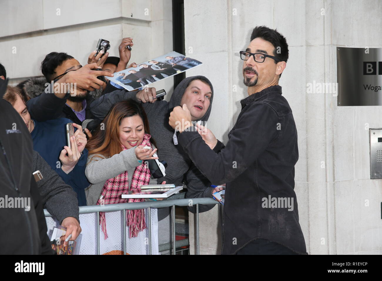 Backstreet Boys seen leaving Radio 2 after doing Radio interviews