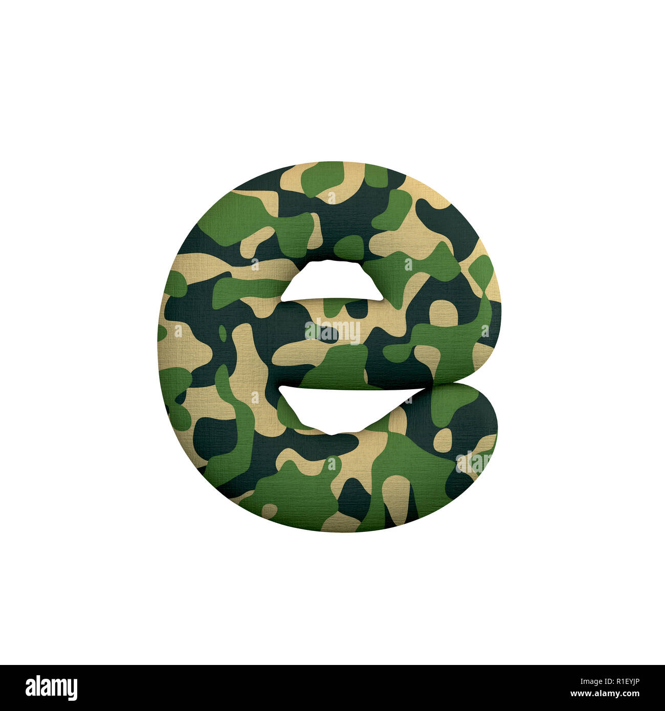 Army Letter E Lowercase 3d Camo Font Isolated On White Background This Alphabet Is Perfect For Creative Illustrations Related But Not Limited To Ar Stock Photo Alamy