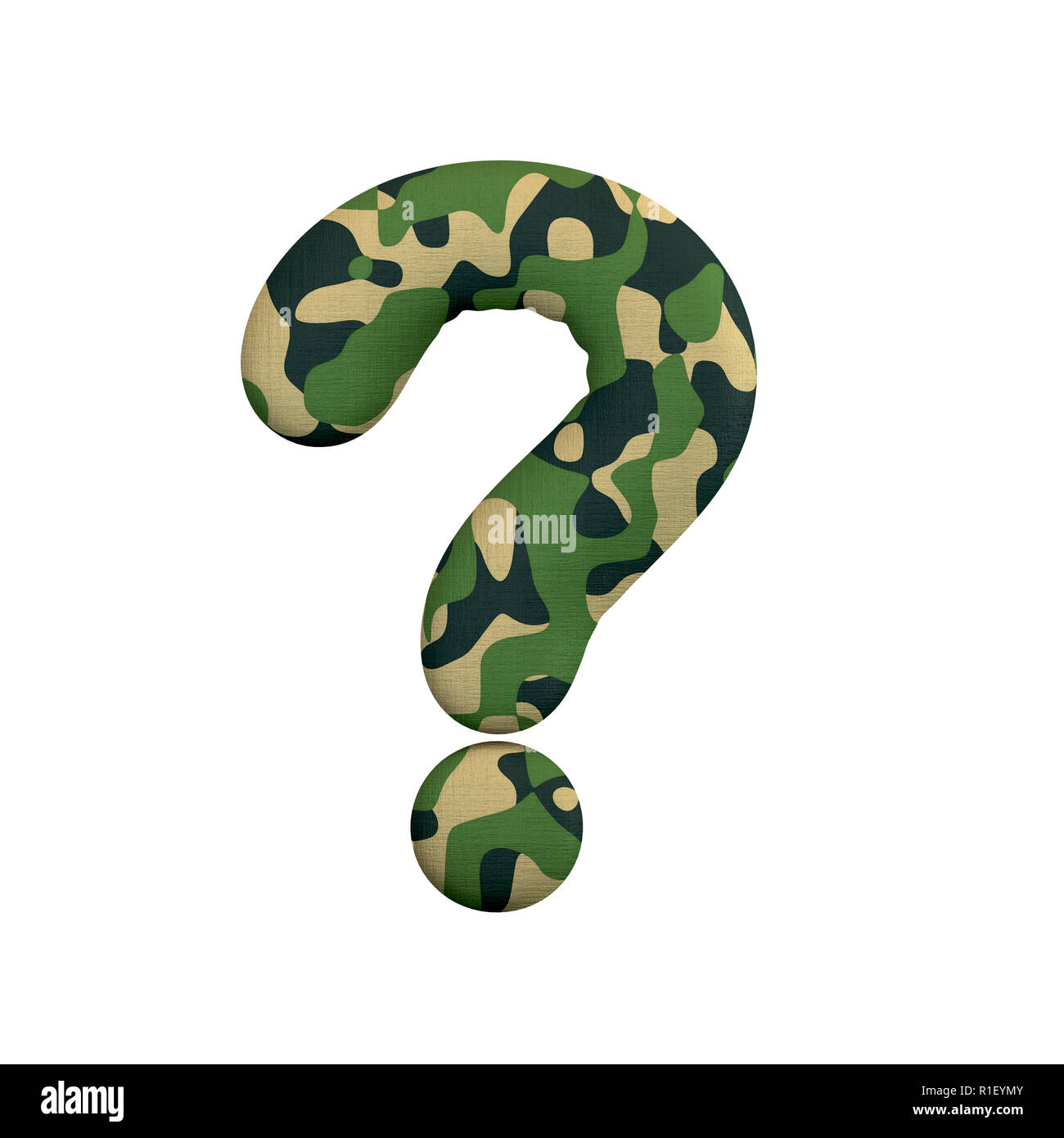 Army interrogation point 3d Camo symbol isolated on white background