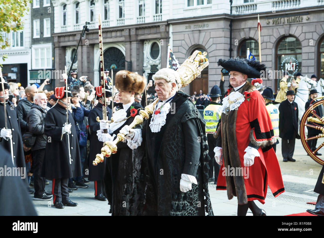 A day in the life of The Lord Mayor of London, Peter Estlin, at the Lord Mayors Show 2018, in the City of London. Stock Photo