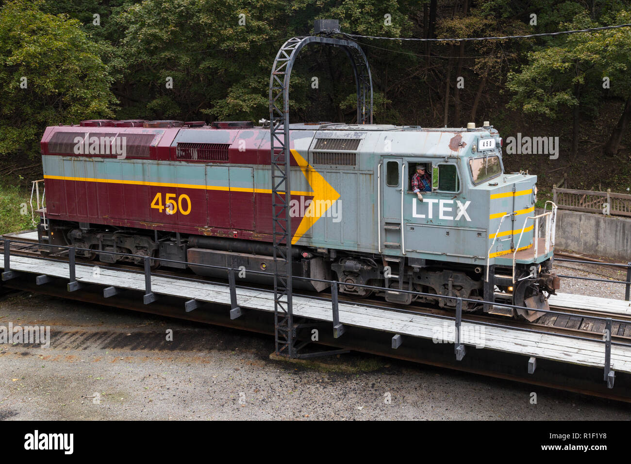 LTTEX 450 Diesel Engine on turntable at Frostburg in Maryland Stock Photo