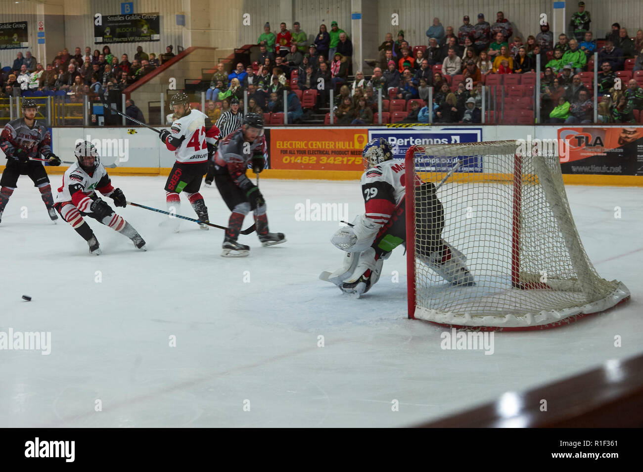 Action in an Ice Hockey Match, The Hull Pirates V Murrayfield Racers