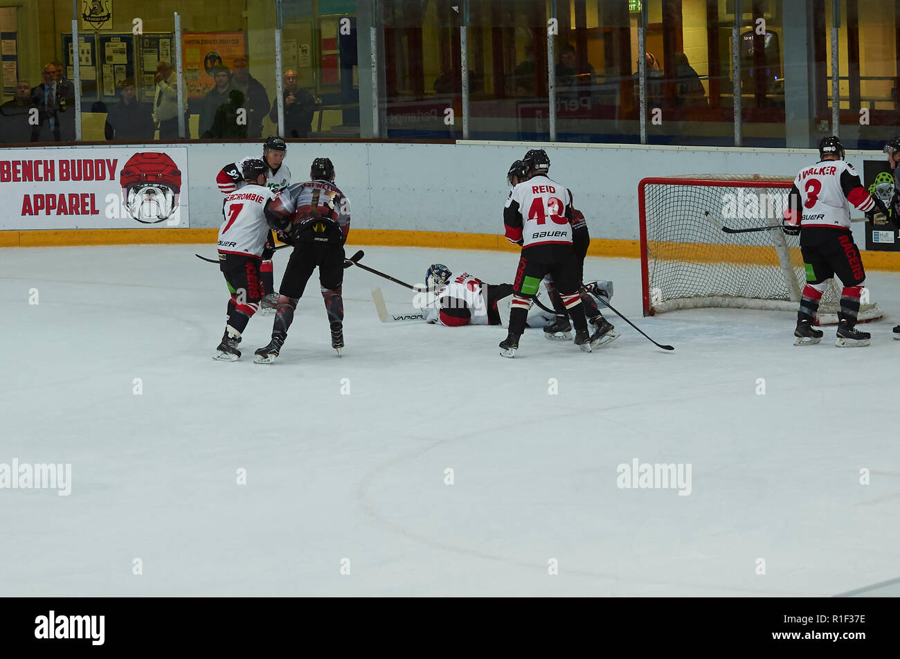 Action in an Ice Hockey Match, The Hull Pirates V Murrayfield Racers, Hull Ice Arena, Hull East