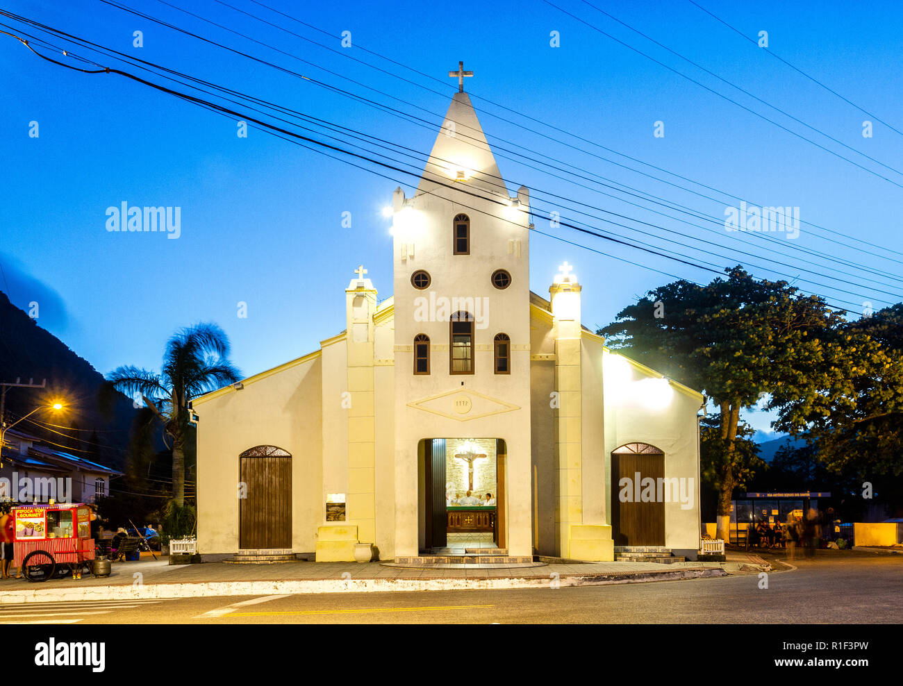 Santana Church, at Armacao Beach. Florianopolis, Santa Catarina, Brazil. Stock Photo