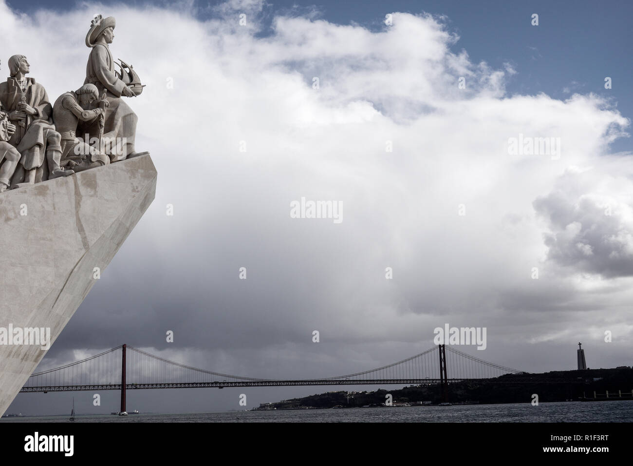 Padrão dos Descobrimentos or Monument of the Discoveries, is a monument on the bank of the Tagus River in the civil parish of Santa Maria de Belém, Li Stock Photo