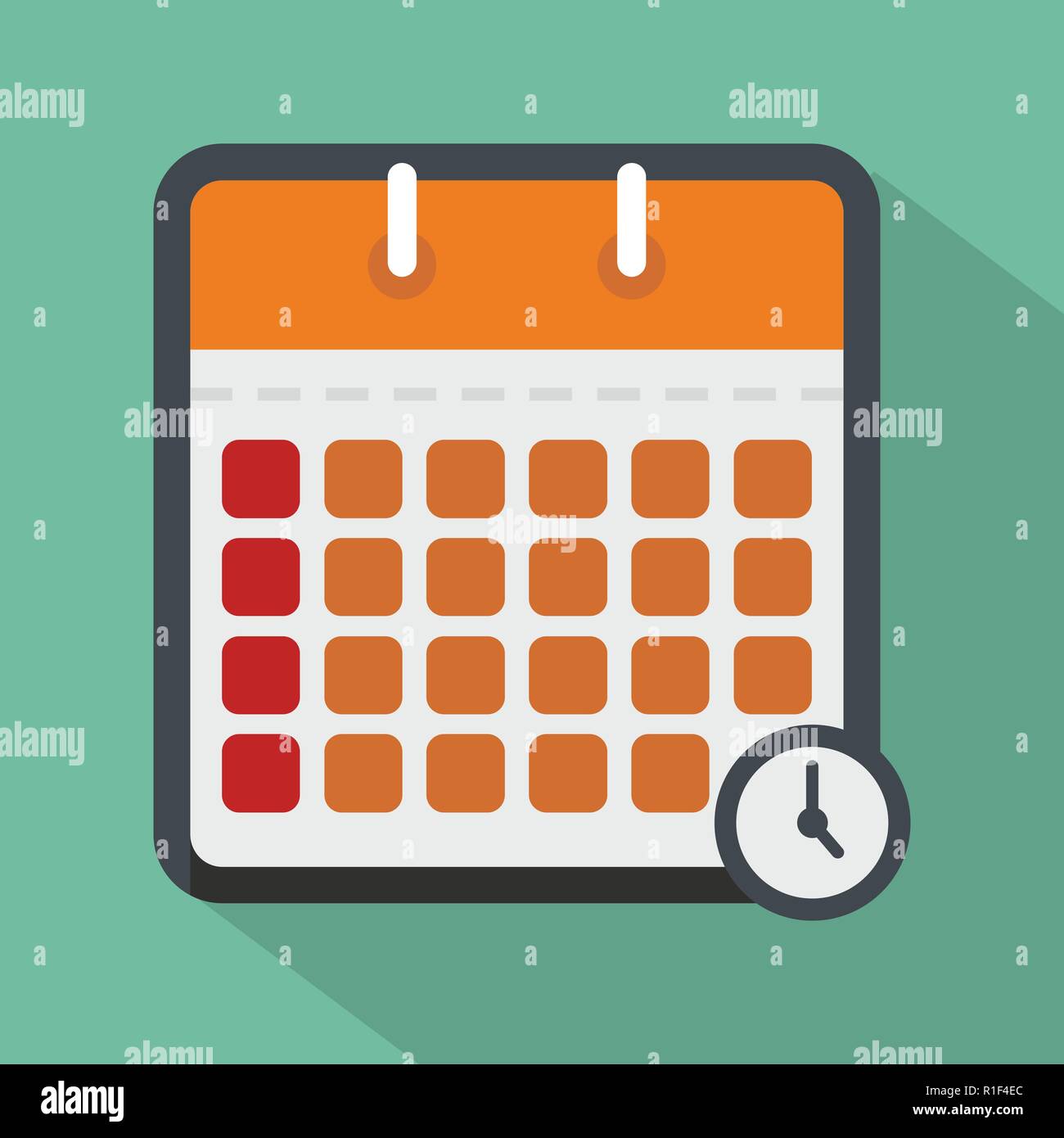 Calendar time icon. Flat illustration of calendar time vector icon for ...