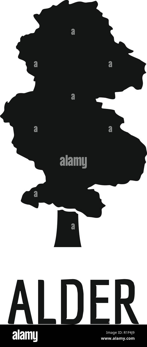 Alder tree icon. Simple illustration of alder tree vector icon for web ...
