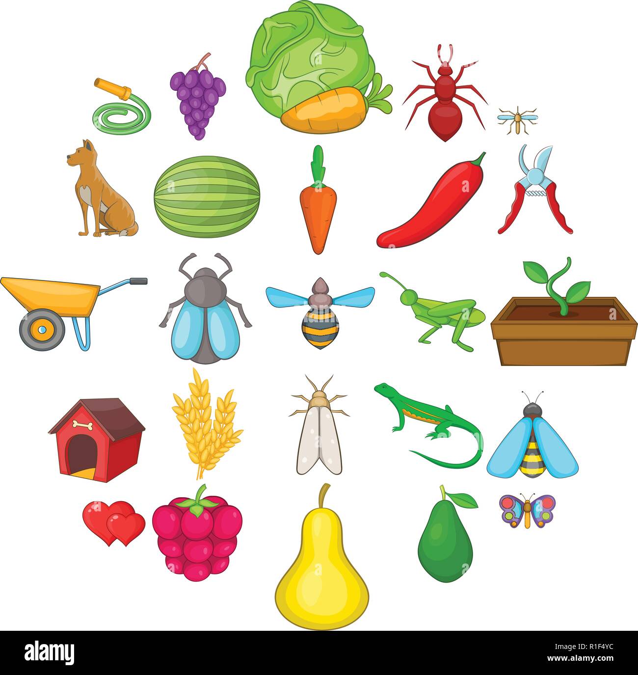 Nursery garden icons set, cartoon style Stock Vector Image & Art - Alamy