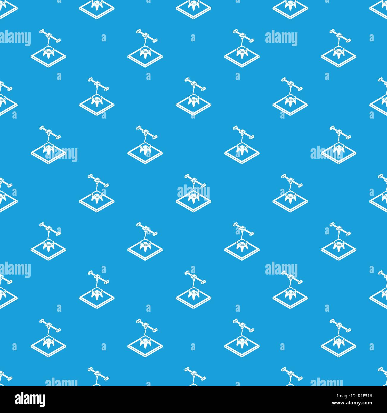 Tooth d printing pattern vector seamless blue Stock Vector