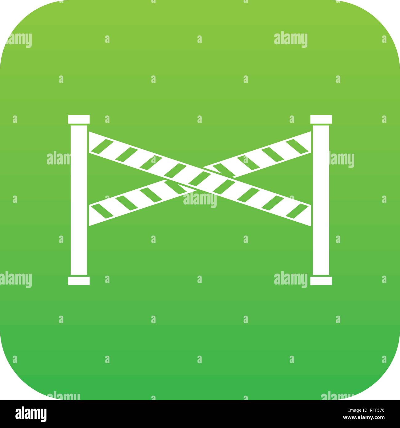 Police line icon digital green Stock Vector