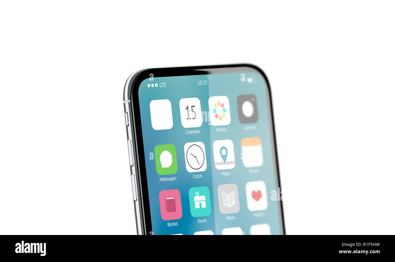 Download Blank White App Icon On Phone Screen Mockup 3d Rendering Empty Square Button On Display Mock Up Mobile Interface Template Touchscreen With Sign Design Stock Photo Alamy