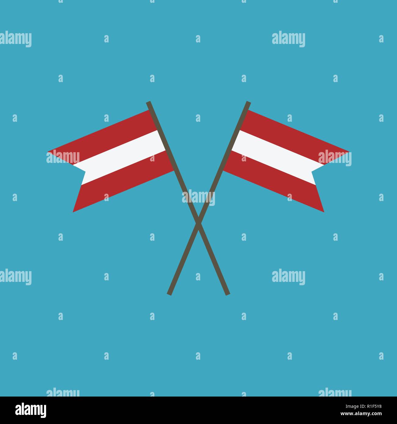 Austria flag icon in flat design. Independence day or National day holiday concept. Stock Vector
