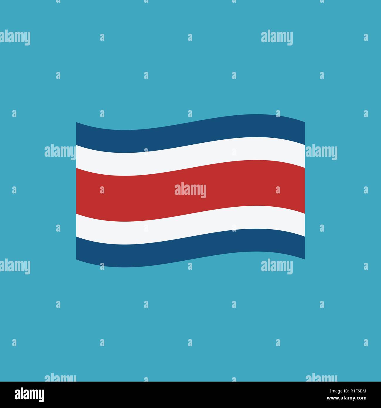 Costa Rica flag icon in flat design. Independence day or National day ...