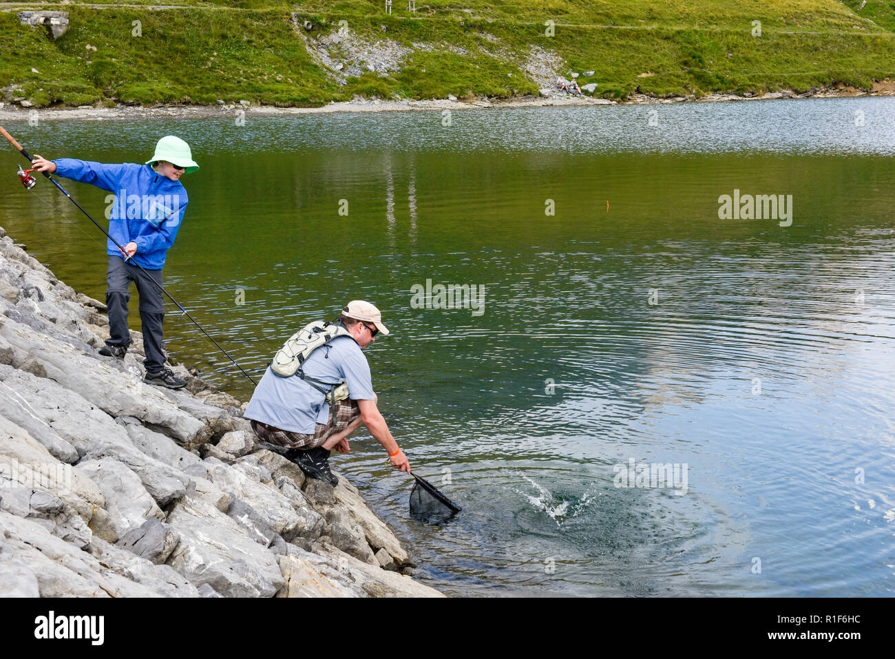 father, summer, daughter, fishing, dad, fathers, summers, daughters,  angling, fishings, to angle, to fish Stock Photo - Alamy