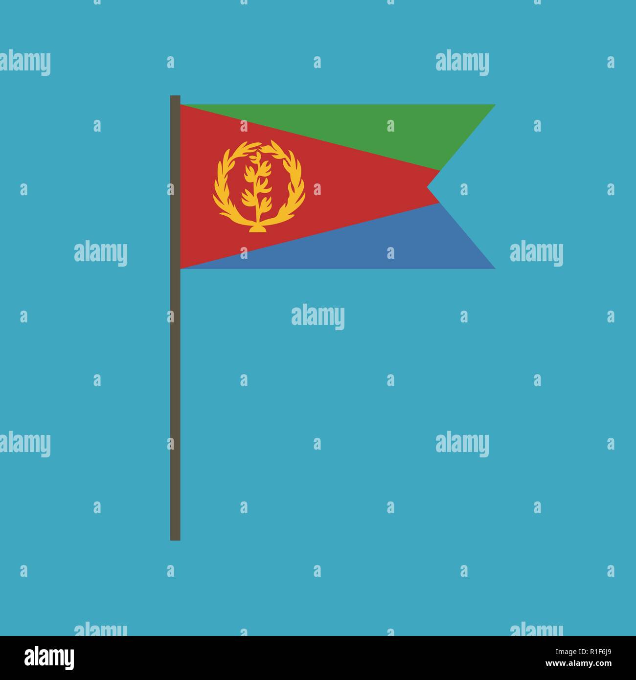 Eritrea flag icon in flat design. Independence day or National day holiday concept. Stock Vector