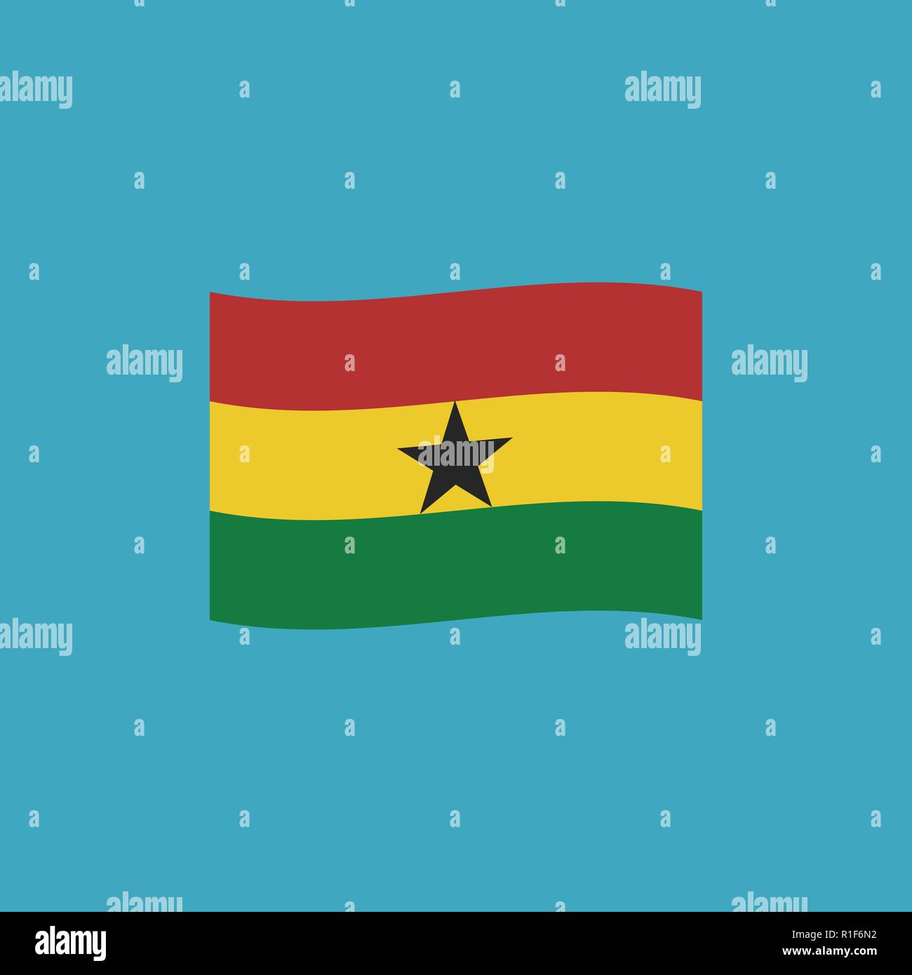 Ghana flag icon in flat design. Independence day or National day holiday concept. Stock Vector