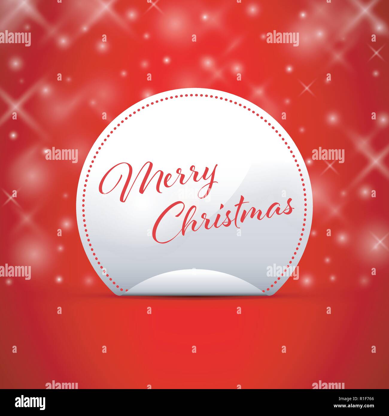 merry Christmas snowflake background peeling sticker Stock Vector