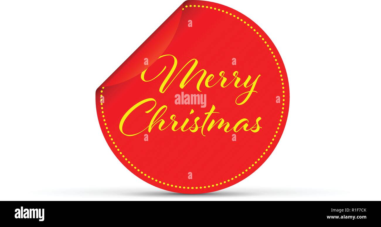 merry Christmas peeling sticker Stock Vector