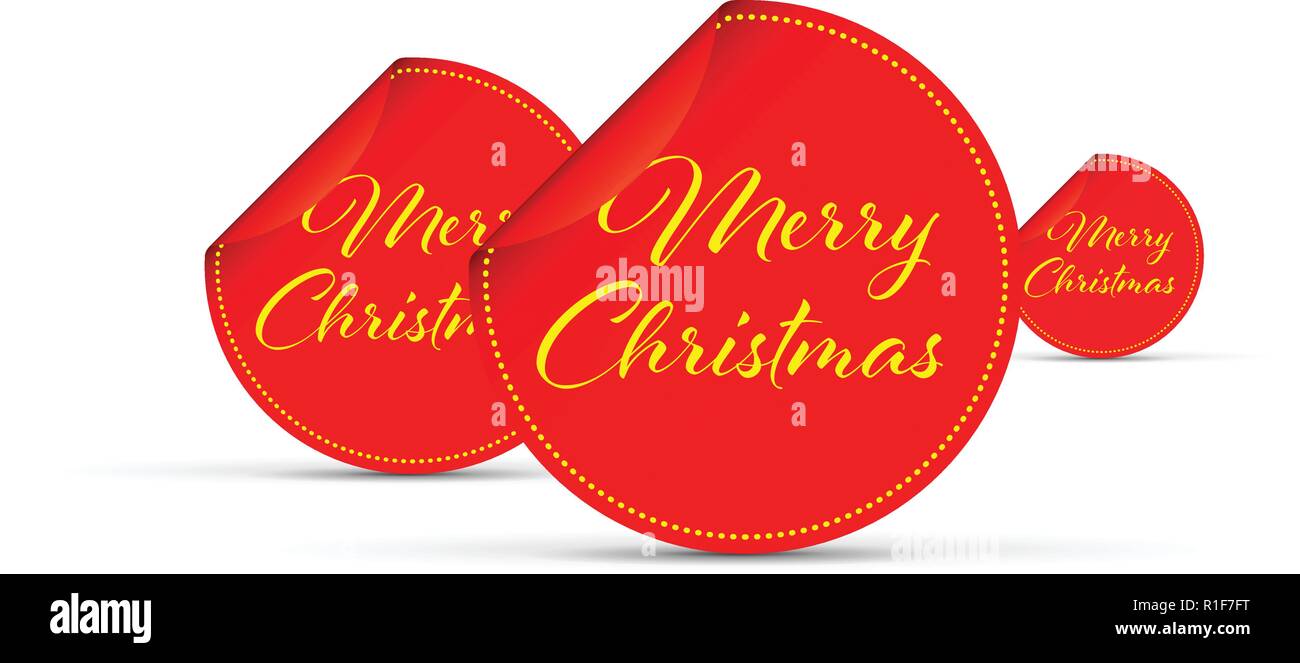 merry Christmas peeling sticker Stock Vector