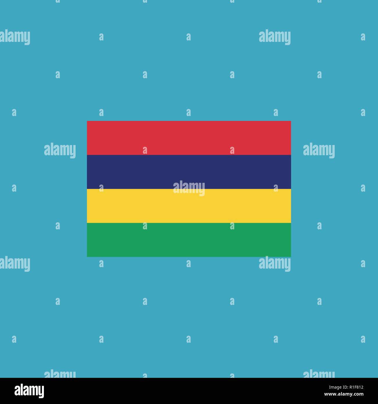 Mauritius flag icon in flat design. Independence day or National day ...