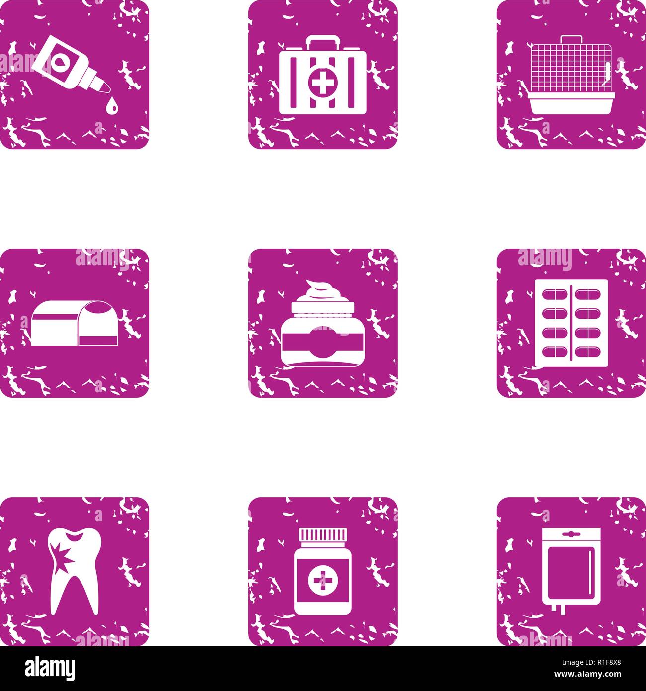 Mixture icons set, grunge style Stock Vector