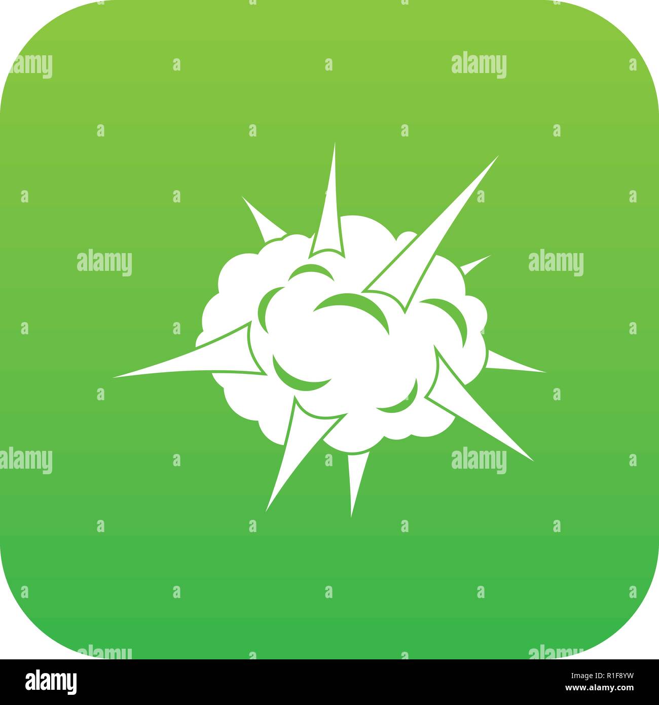 Power explosion icon digital green Stock Vector