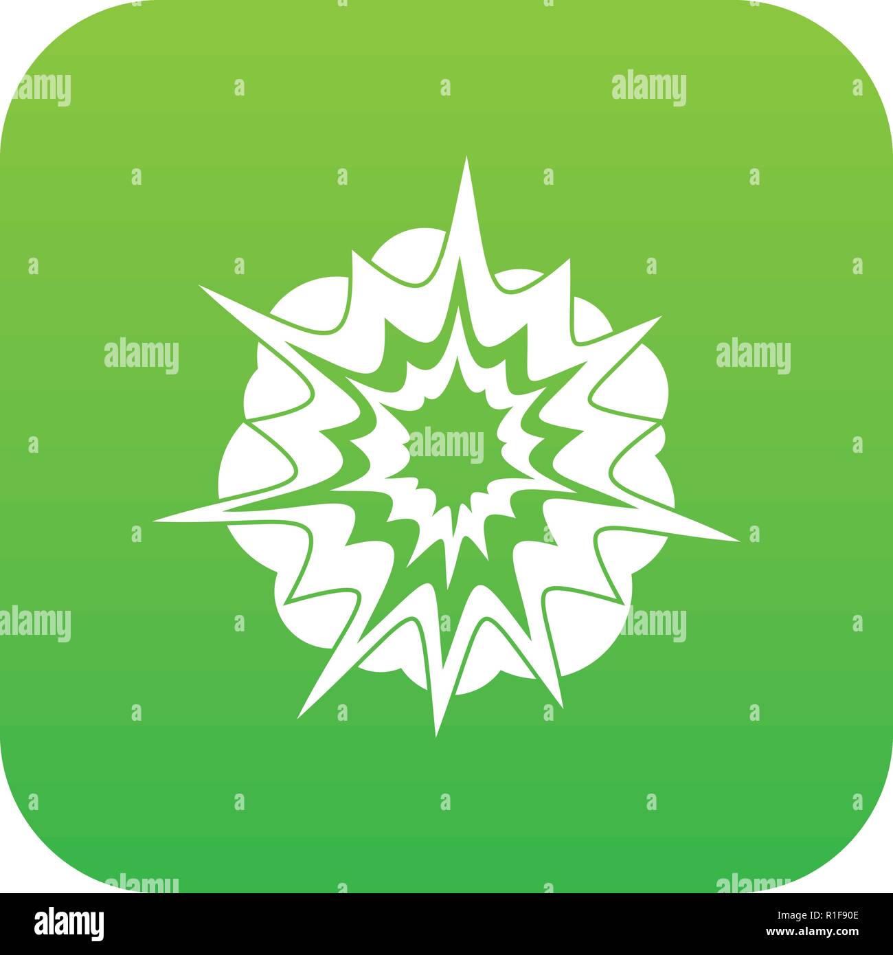 Fire explosion icon digital green Stock Vector