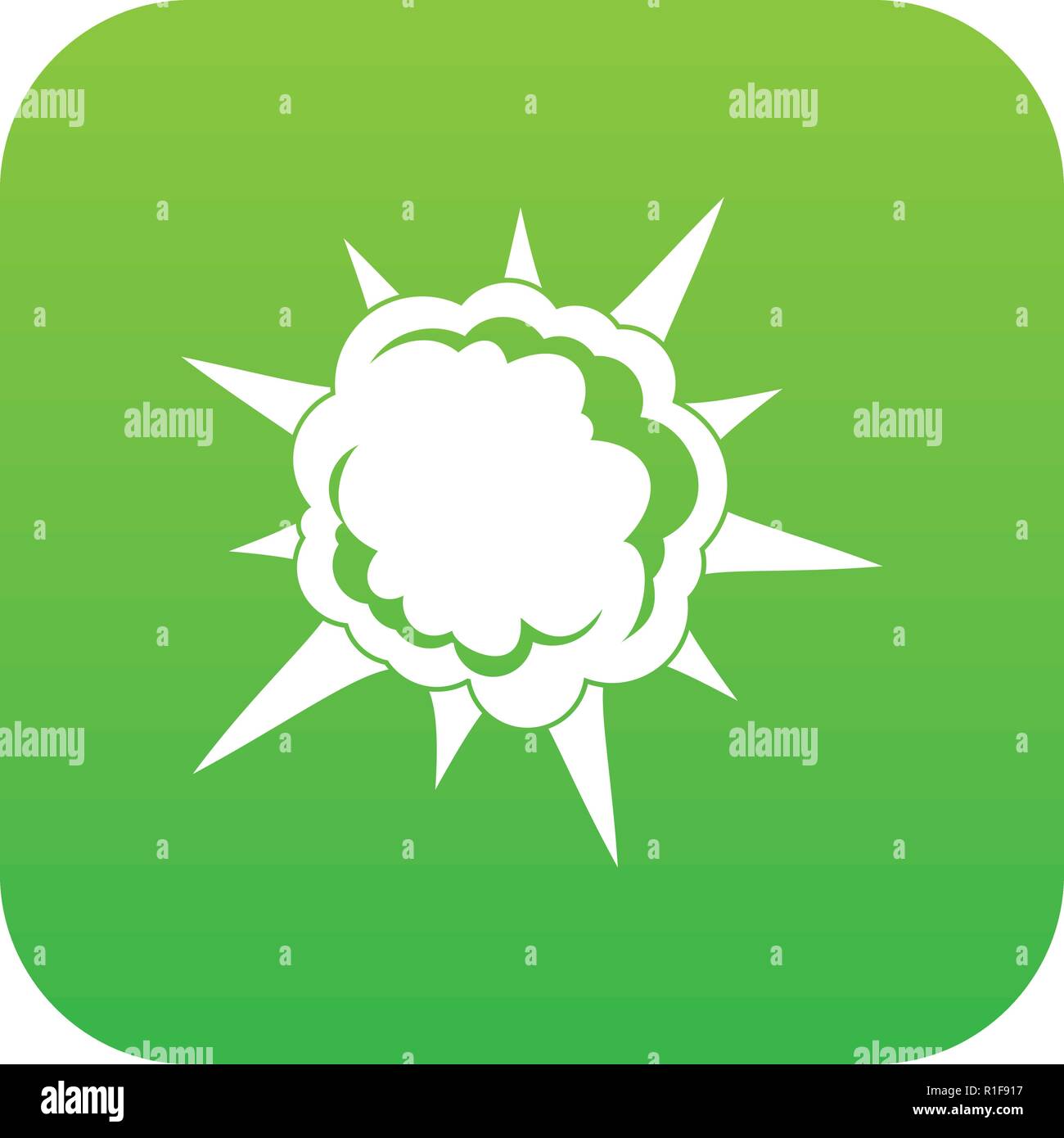 Powerful explosion icon digital green Stock Vector