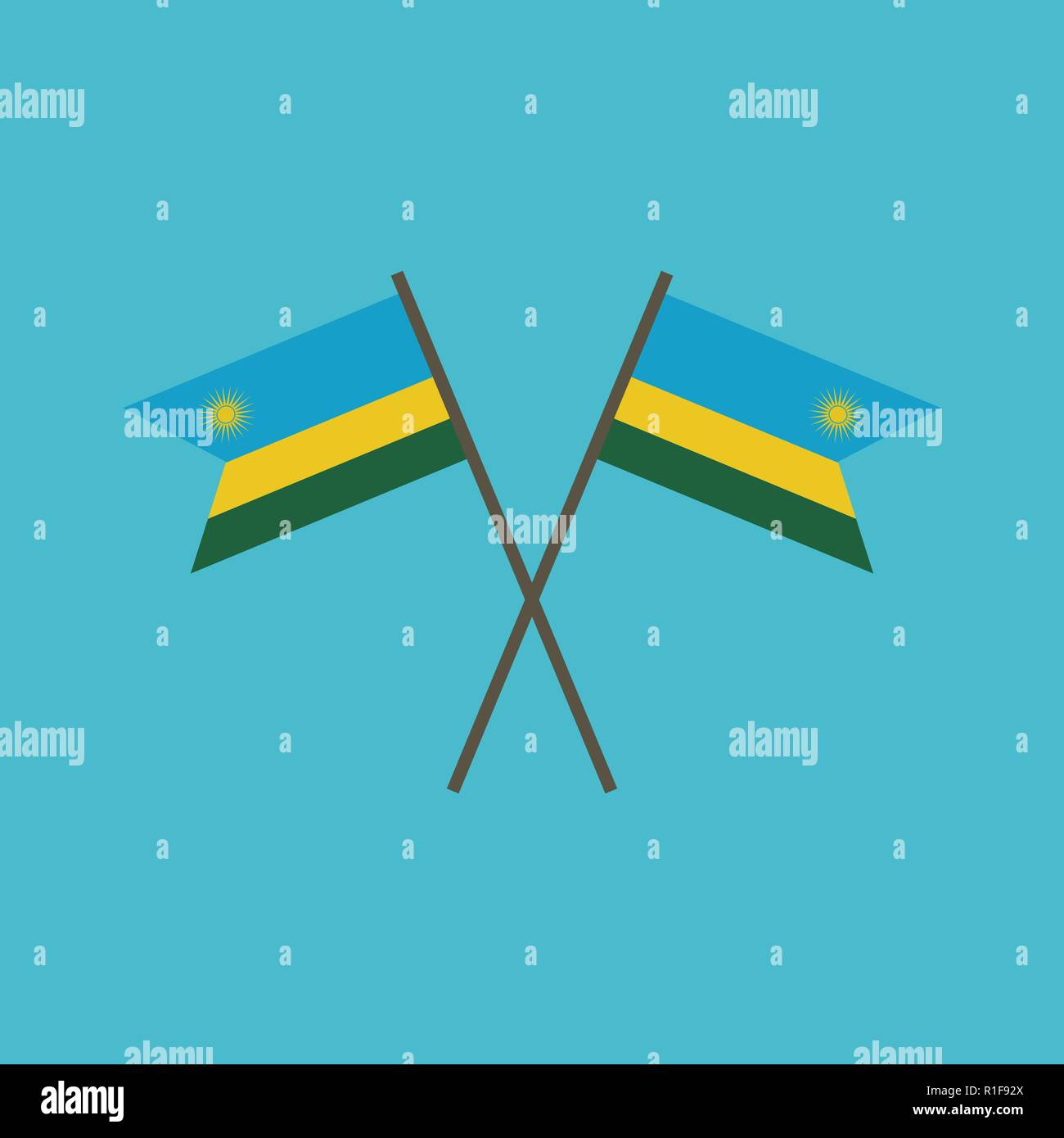Rwanda flag icon in flat design. Independence day or National day ...