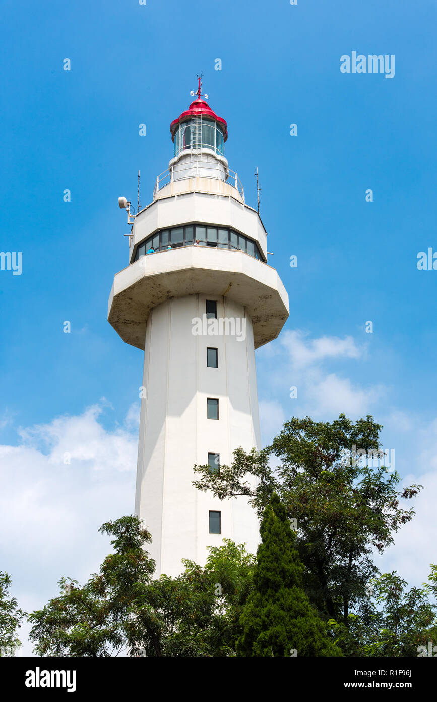 YANTAI, SHANDONG, CHINA - 17JUL2018:  The Yantaishan Lighthouse. Stock Photo
