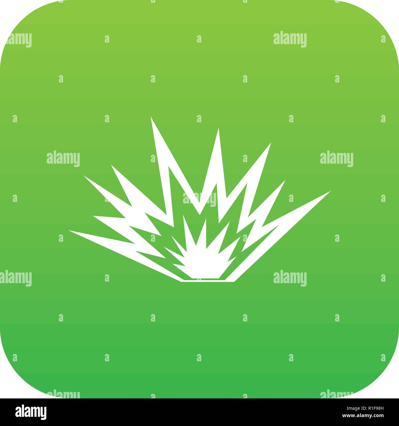 Nuclear explosion icon digital green Stock Vector