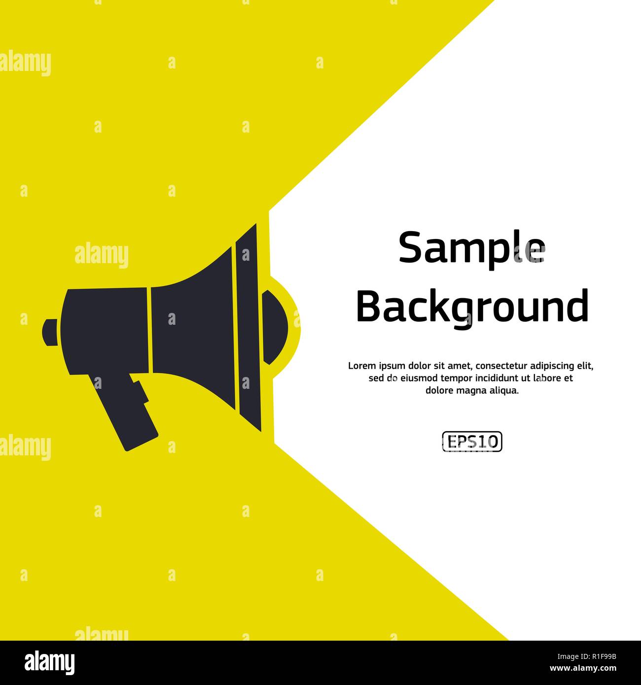 Yellow background with black mouthpiece and sample text Stock Vector