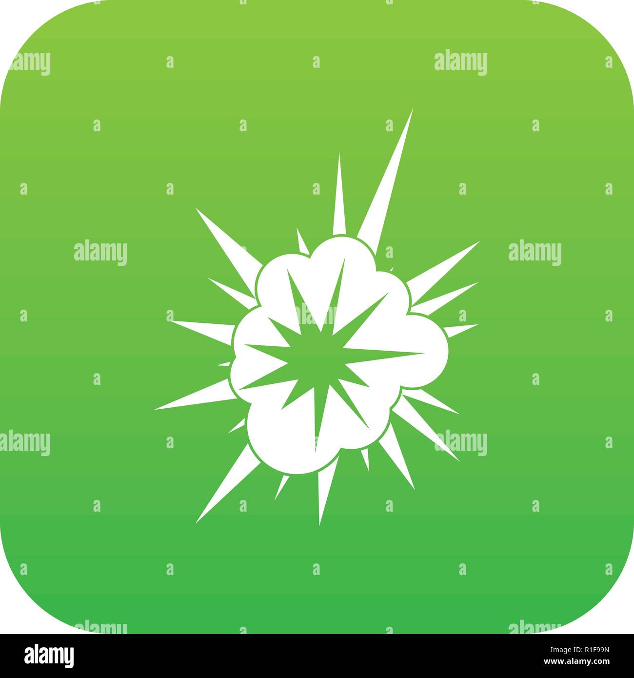 Nucleate explosion icon digital green Stock Vector