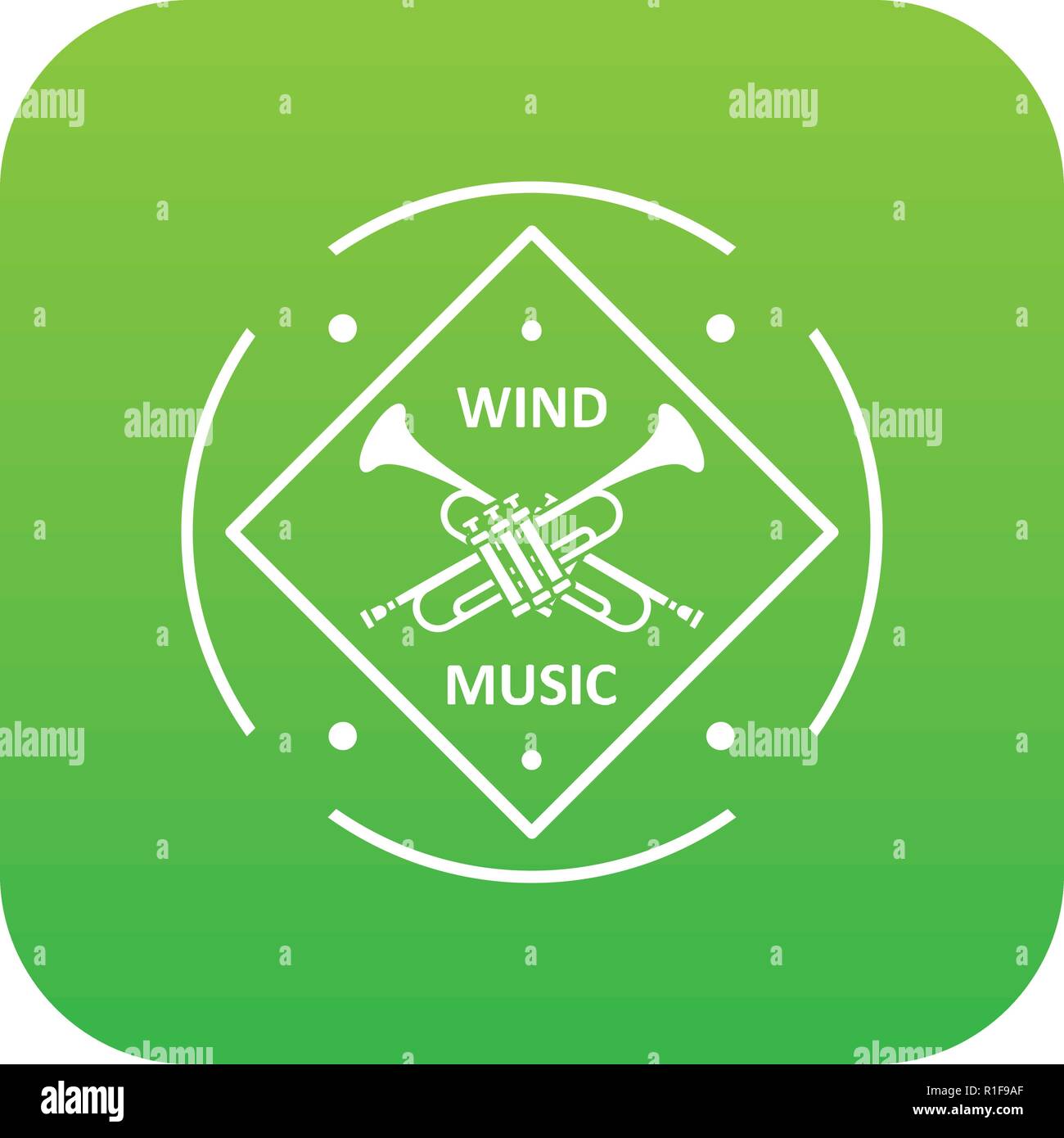 Musical trumpet icon green vector Stock Vector