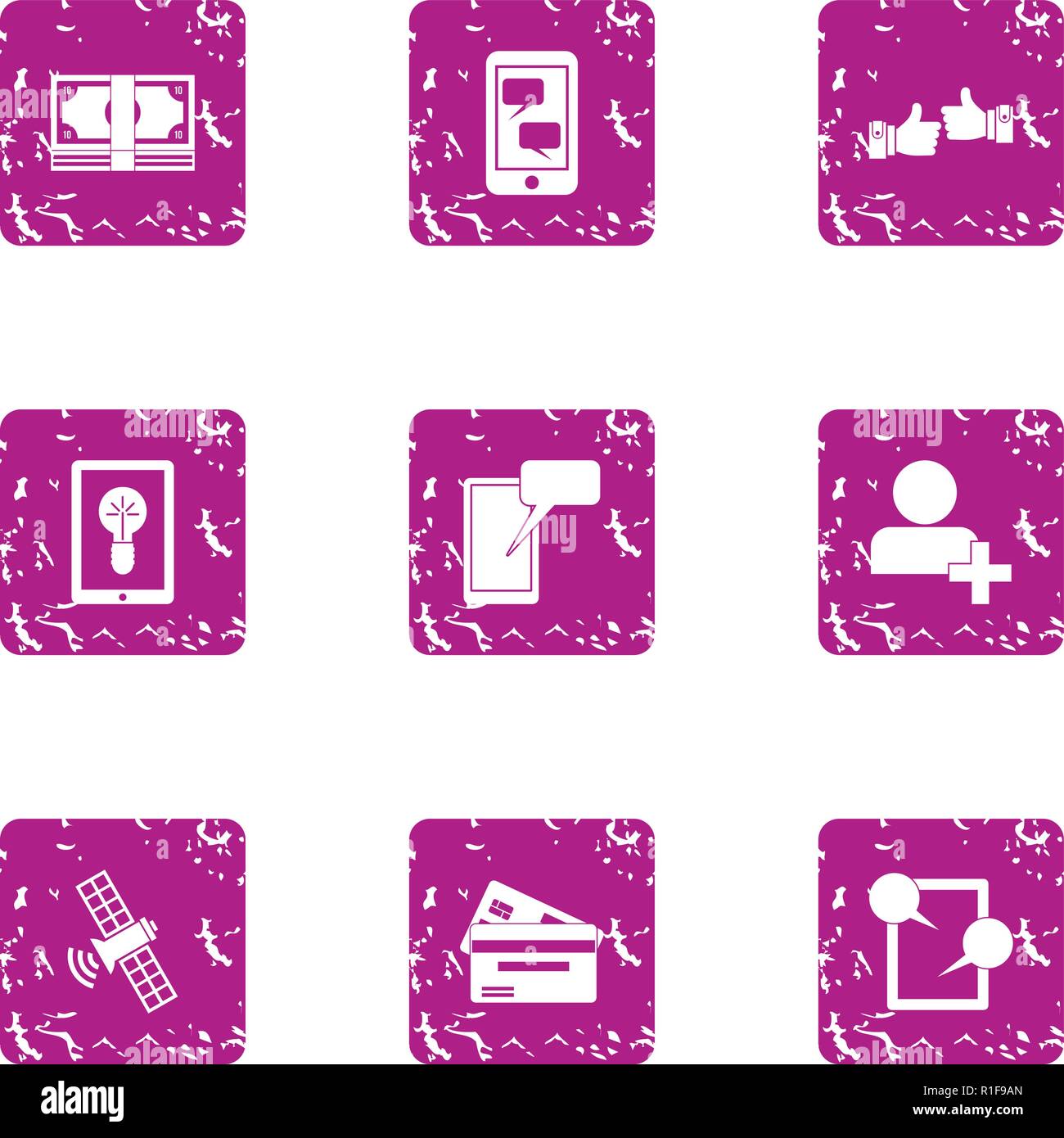 Superb icons set, grunge style Stock Vector