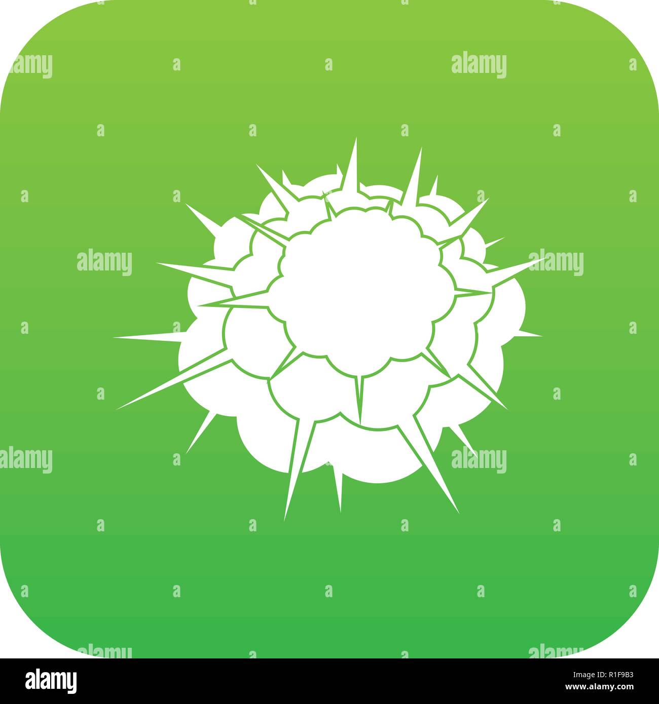 Atomic explosion icon digital green Stock Vector