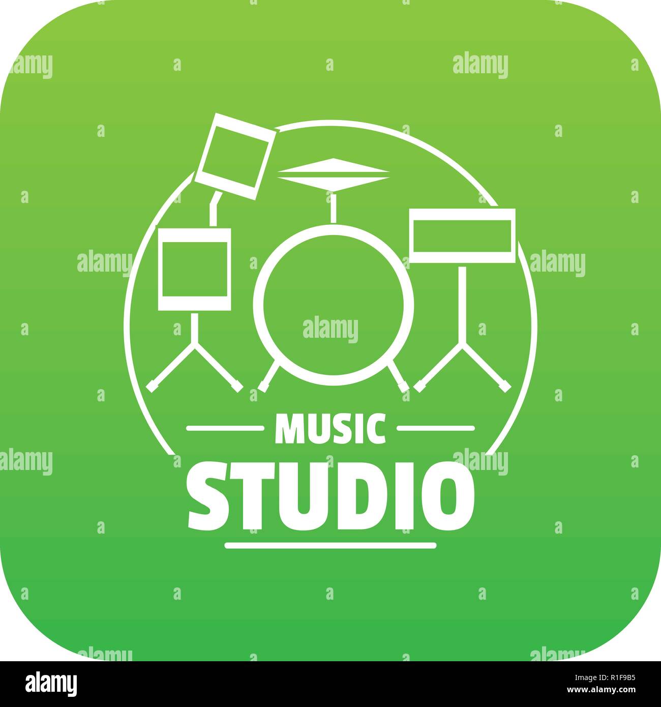 Drum kit icon green vector Stock Vector Image & Art - Alamy