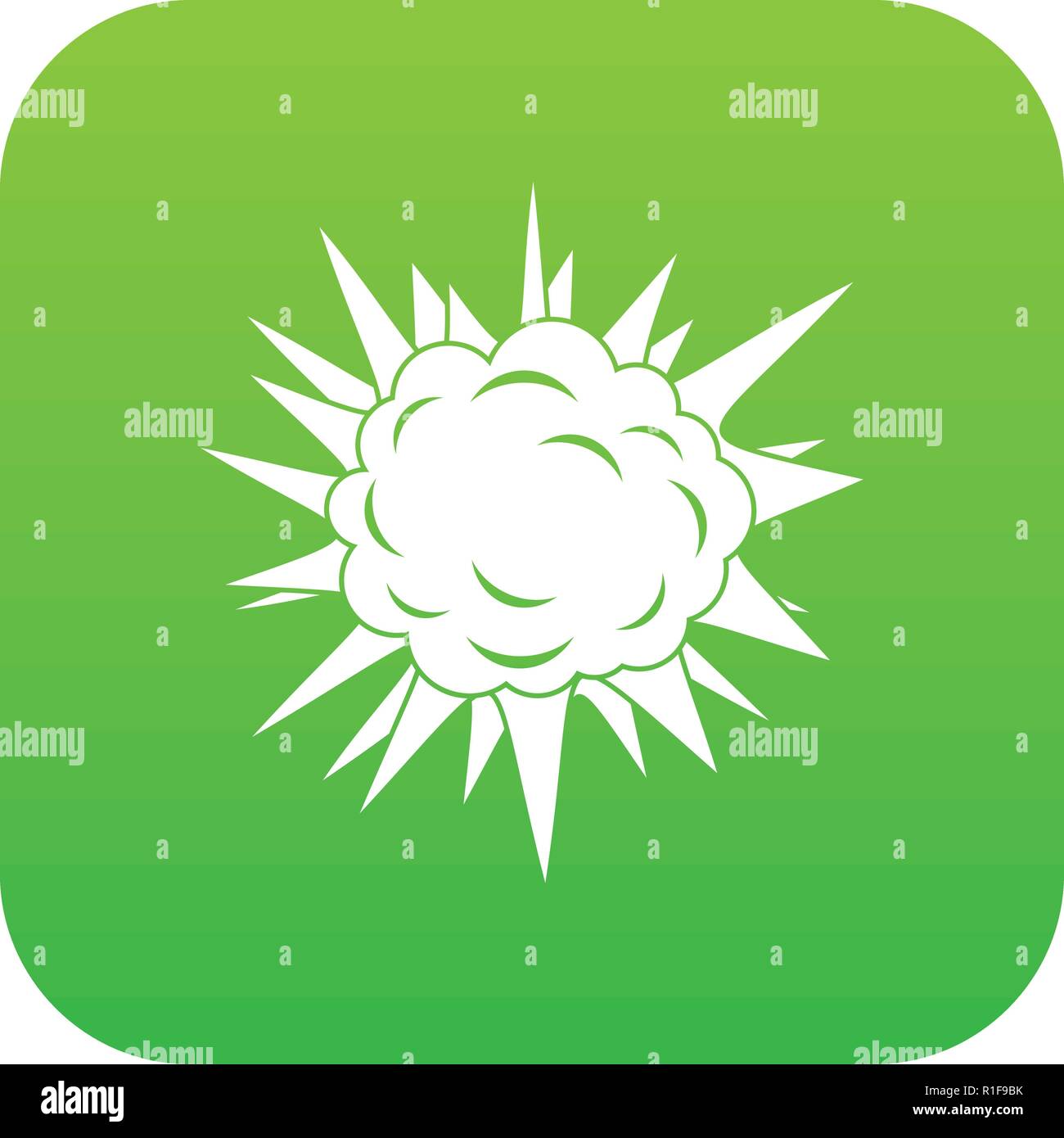 Terrible explosion icon digital green Stock Vector
