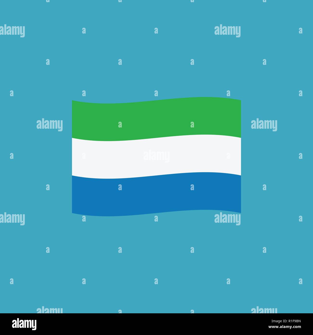 Sierra Leone flag icon in flat design. Independence day or National day ...