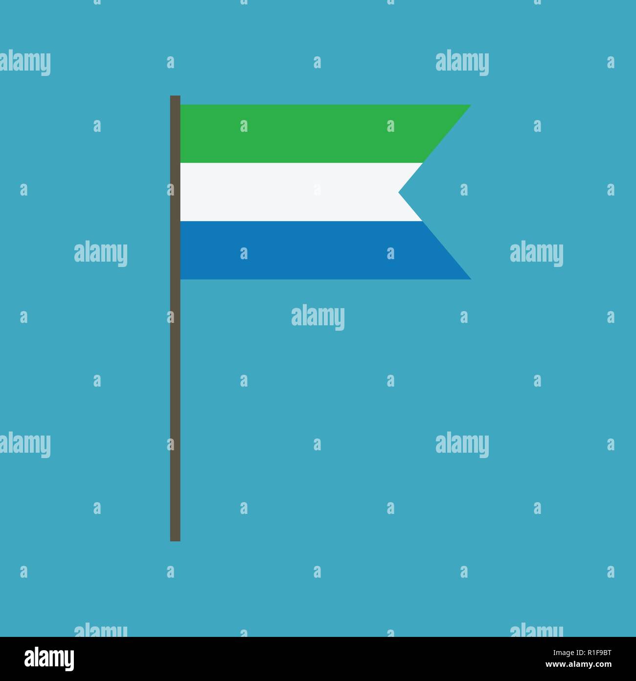 Sierra Leone flag icon in flat design. Independence day or National day ...