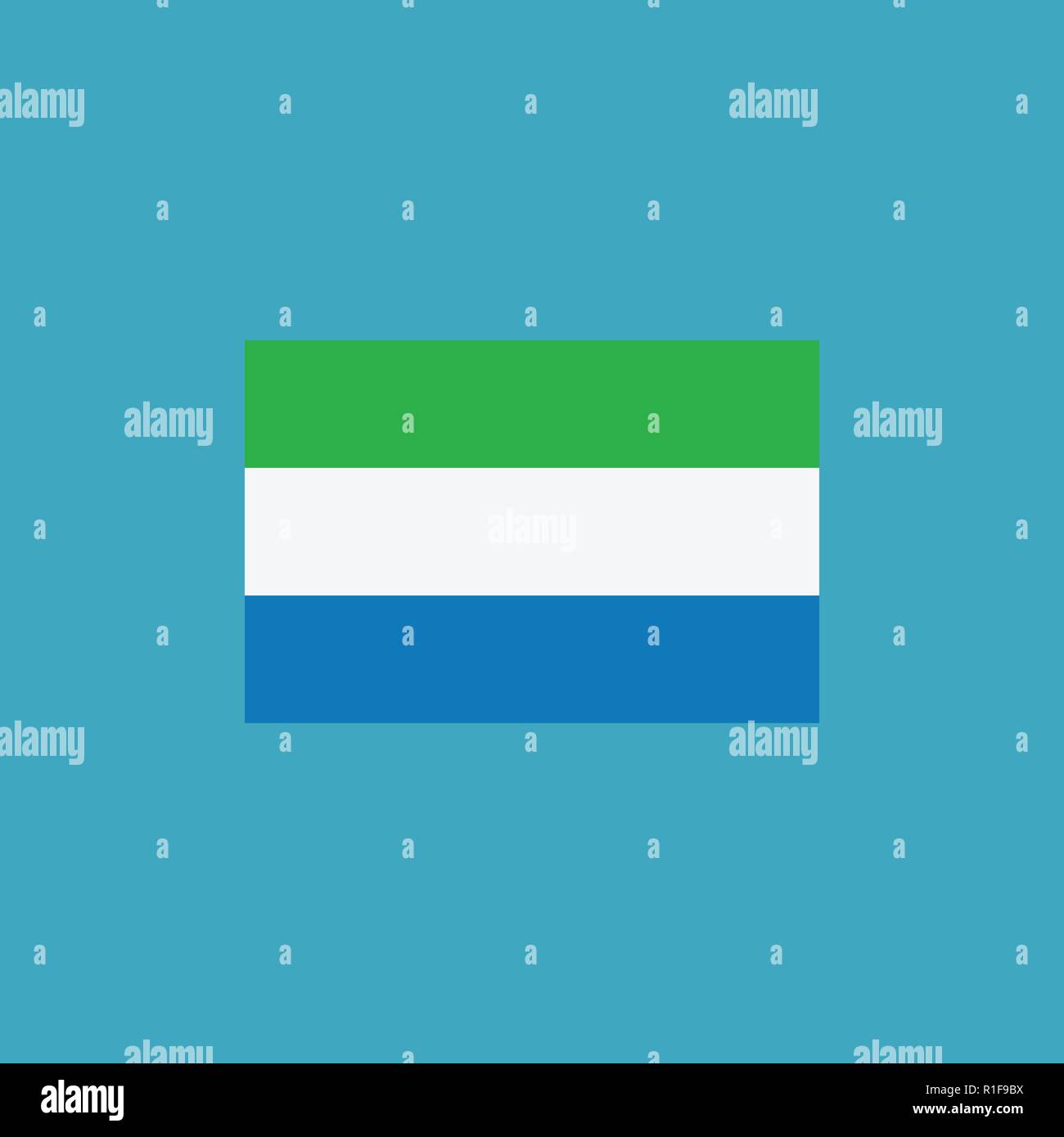 Sierra Leone flag icon in flat design. Independence day or National day ...
