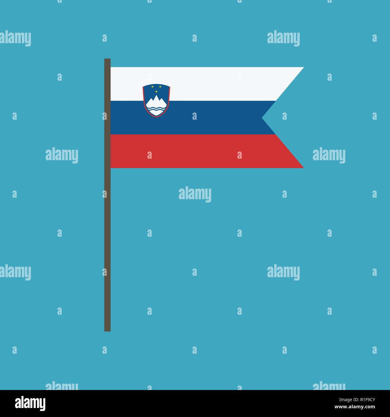 Slovenia flag icon in flat design. Independence day or National day ...