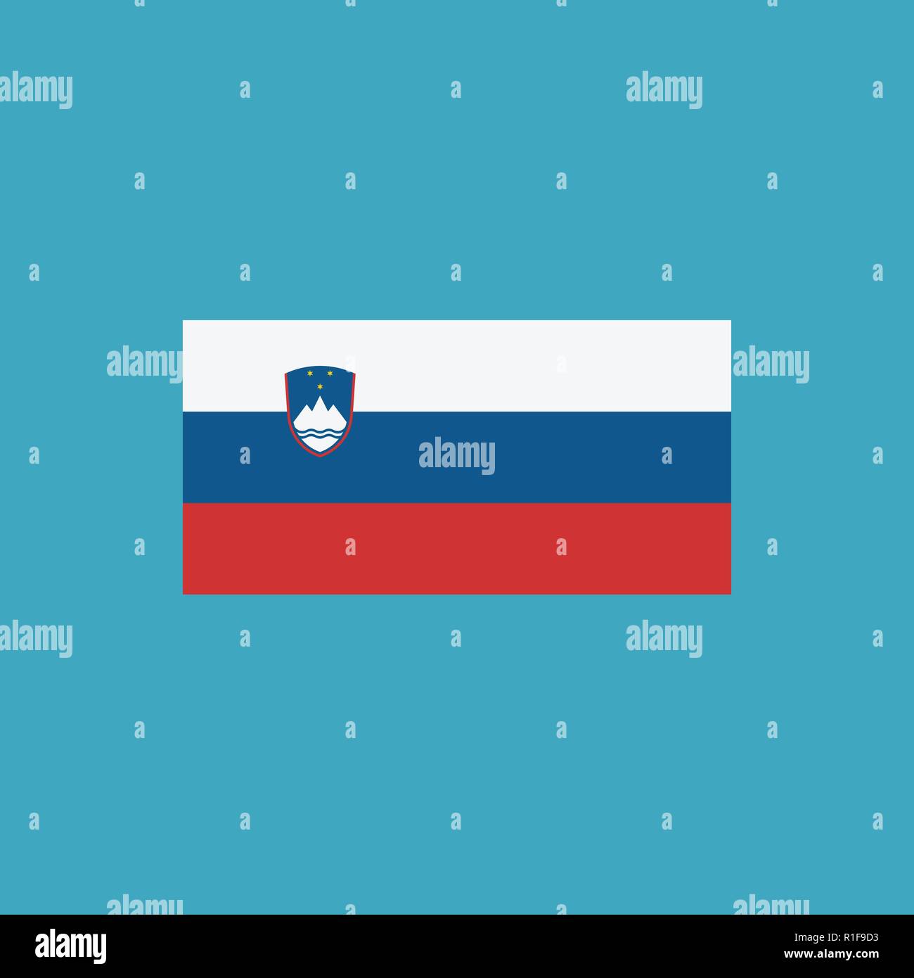 Slovenia flag icon in flat design. Independence day or National day ...