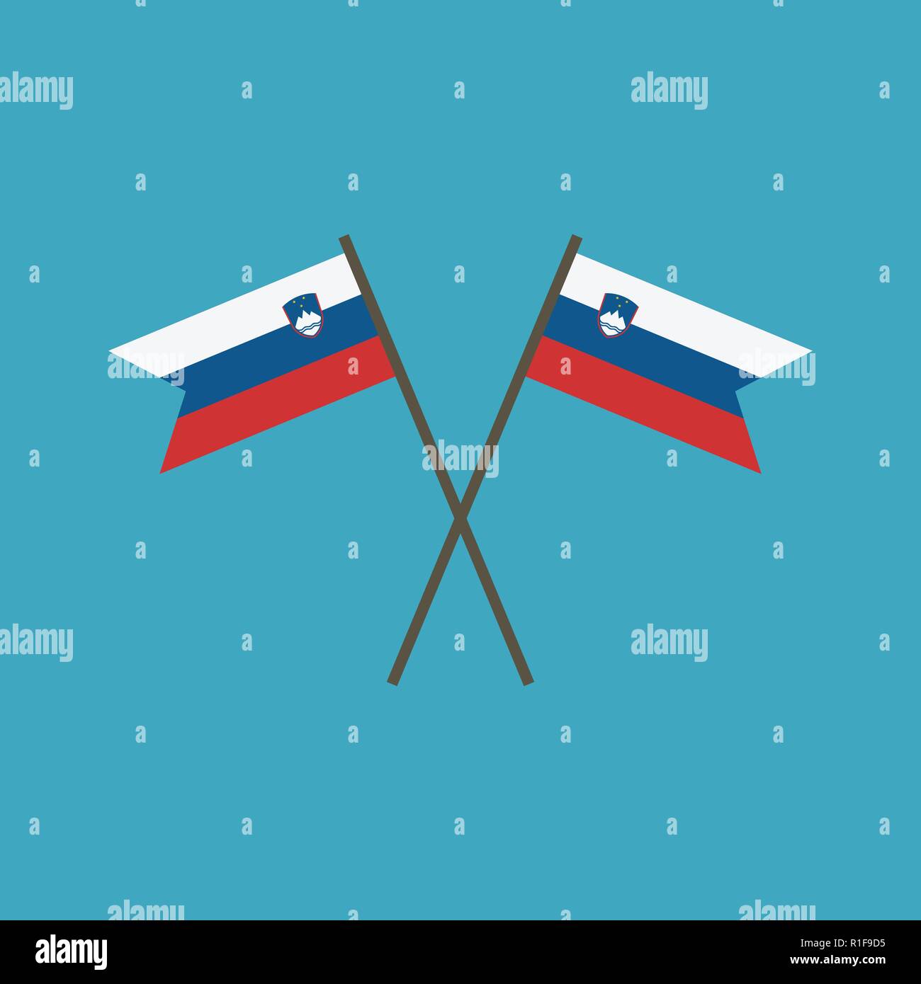 Slovenia flag icon in flat design. Independence day or National day ...