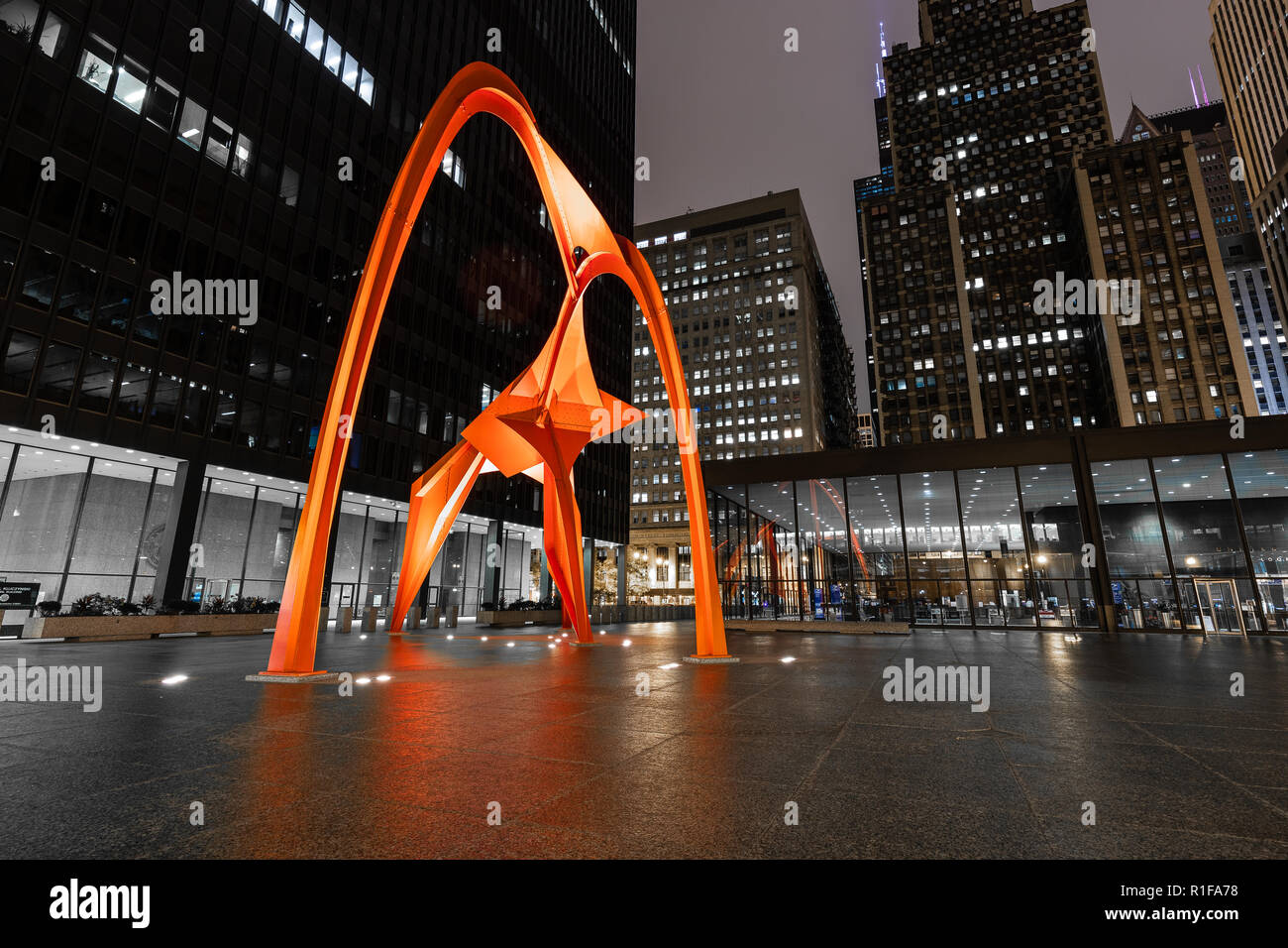 The Flamingo was created by Alexander Calder in 1974 in front of the ...