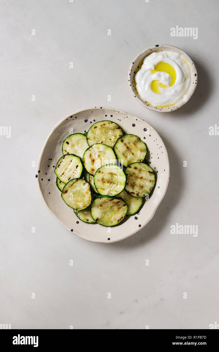 Grilled Zucchini Salad Stock Photo Alamy