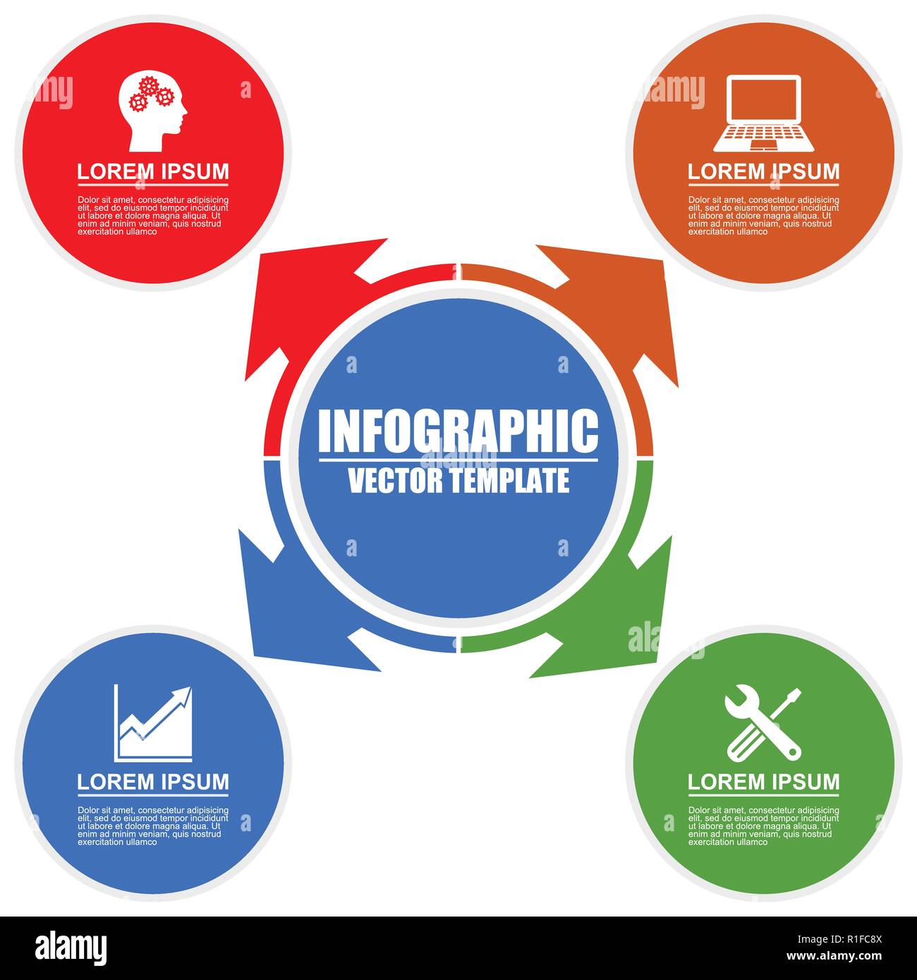 Infographic vector template education technology business service with 4 options Stock Vector