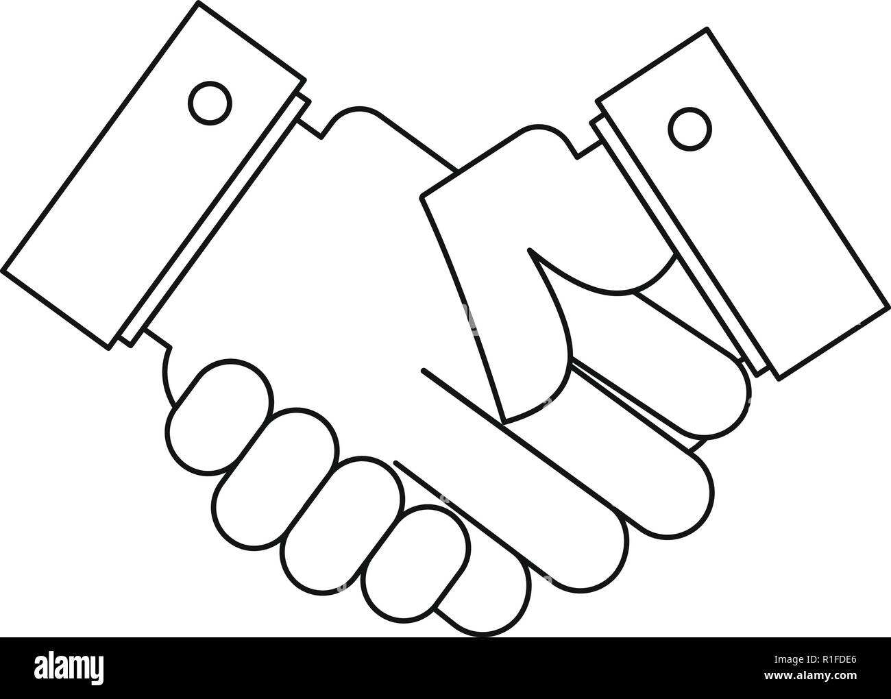Handshake icon. Outline illustration of handshake vector icon for web ...