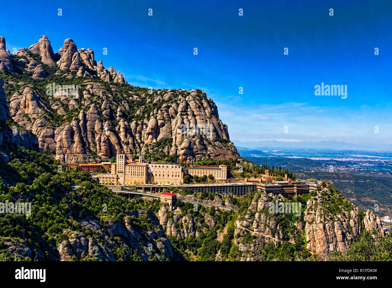 View of the monastery Montserrat in Spain near Barselona Stock Photo