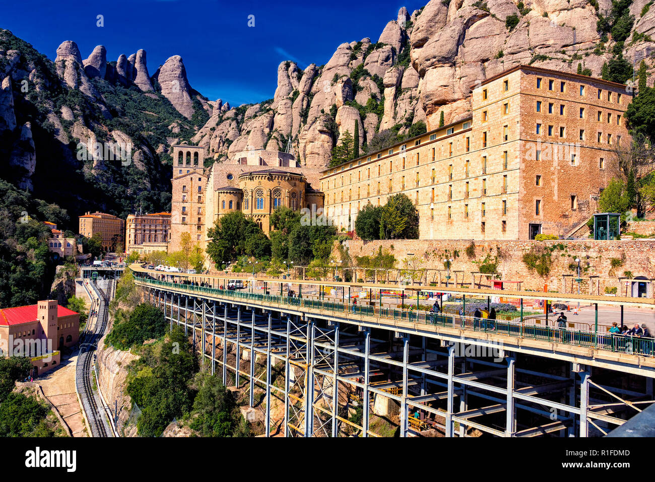 View of the monastery Montserrat in Spain near Barselona Stock Photo